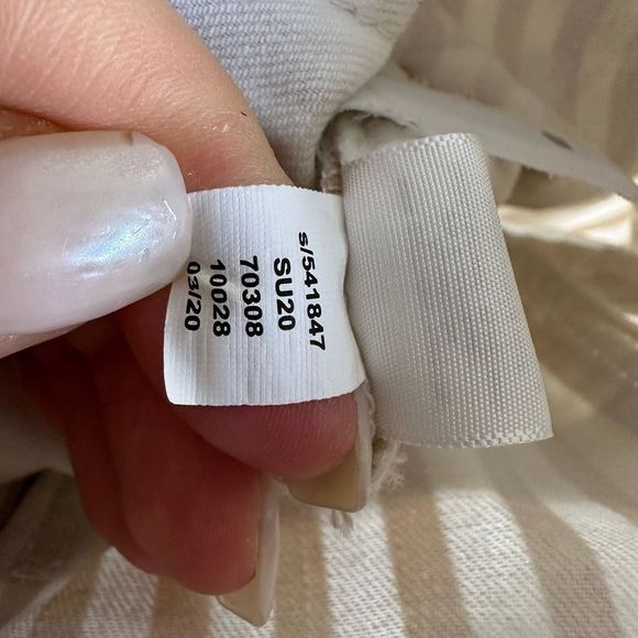 Loft Striped Jeans with Flare Hems with Fringe Size 4 27 white beige boho - Picture 5 of 6